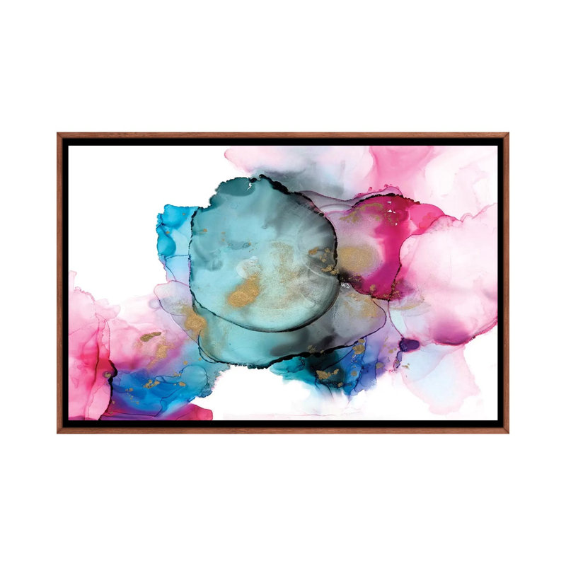 Reproduction d’art, "Borealis I" par Jennifer Goldberger, H 26 po x l 40 po x P 1,5 po, Toile avec cadre en bois classique