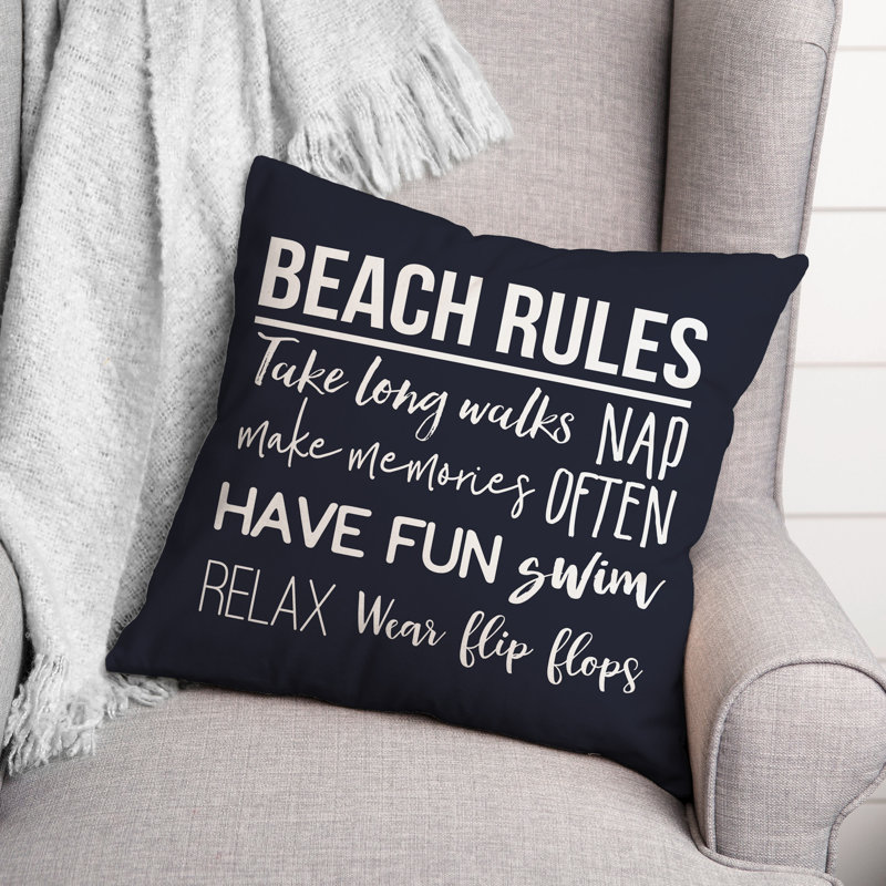  Throw Pillow, 18" H x 18" W, Navy