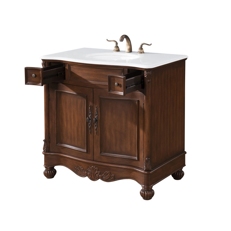 Mannie 36" Single, Ivory White, Brown
