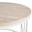 Table basse ronde en panneau de fibres à densité moyenne avec texture effet pierre, diamètre de 27,5 pouces. Table basse ronde pour le salon. Table basse ronde de style Wabi-sabi avec des pieds en métal robustes et un assemblage facile.