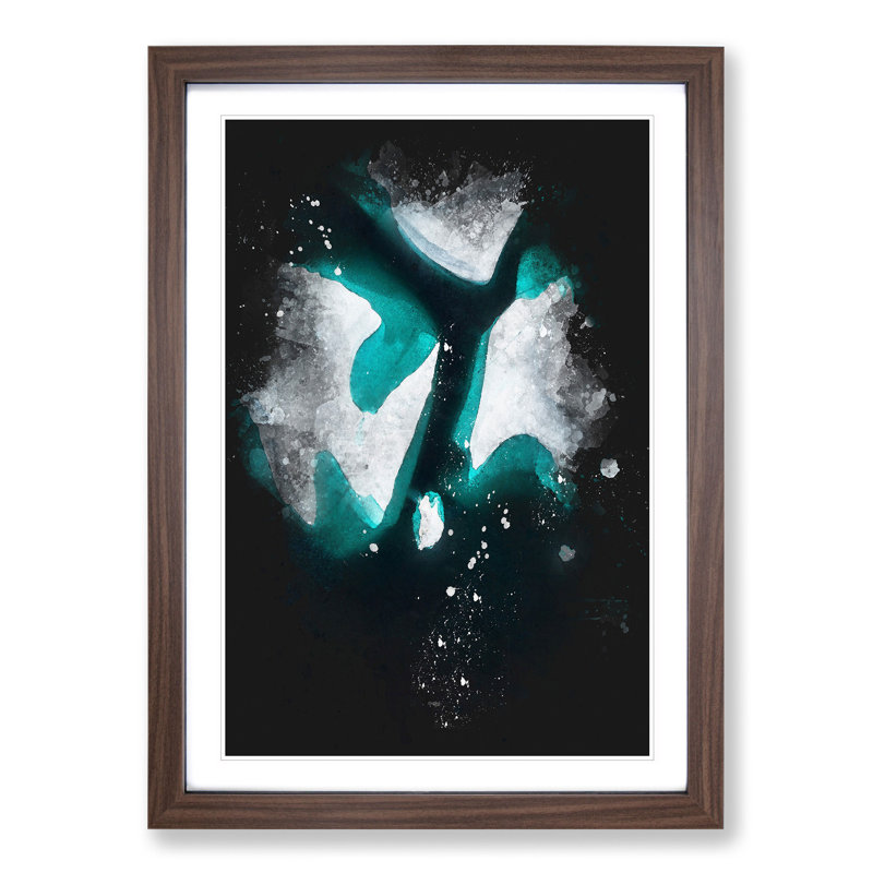 Iceberg in Greenland - Picture Frame Painting, 36cm H x 27cm W x 2cm D, Walnut