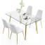 Ensemble de salle à manger à quatre pieds avec plateau en verre-1328507591-1331688414-1331688385