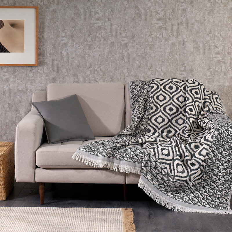 Puig Double-Layered Cotton Throw Blanket