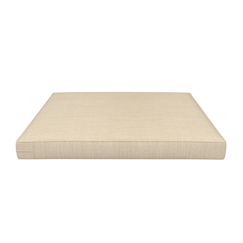 Sunbrella® Outdoor Ottoman Seat Cushion, Canvas Flax, 20" W x 22" D