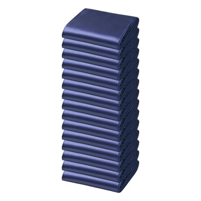 Fauteuil en satin avec nœuds, 50 pièces de ruban de ceinture, 7 x 108 pouces, décoration de réception de mariage bleu marine, décoration de couverture de chaise de banquet pour fête de fête de naissance