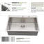 Évier de cuisine encastré en acier inoxydable L 30 po x l 22 po-126561571