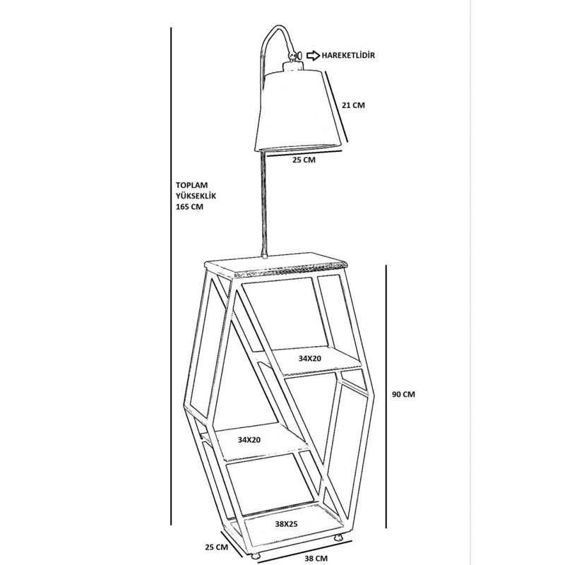 Luro Elegant Floor Lamp with Metal Body & FIR Wood Bookstand, 65.0 inches Tall | Black Electrostatic Finish, E27 Socket (Max 60W) | Perfect for Living Room, Bedroom, & Home Office Lighting, Stylish & Functional Design