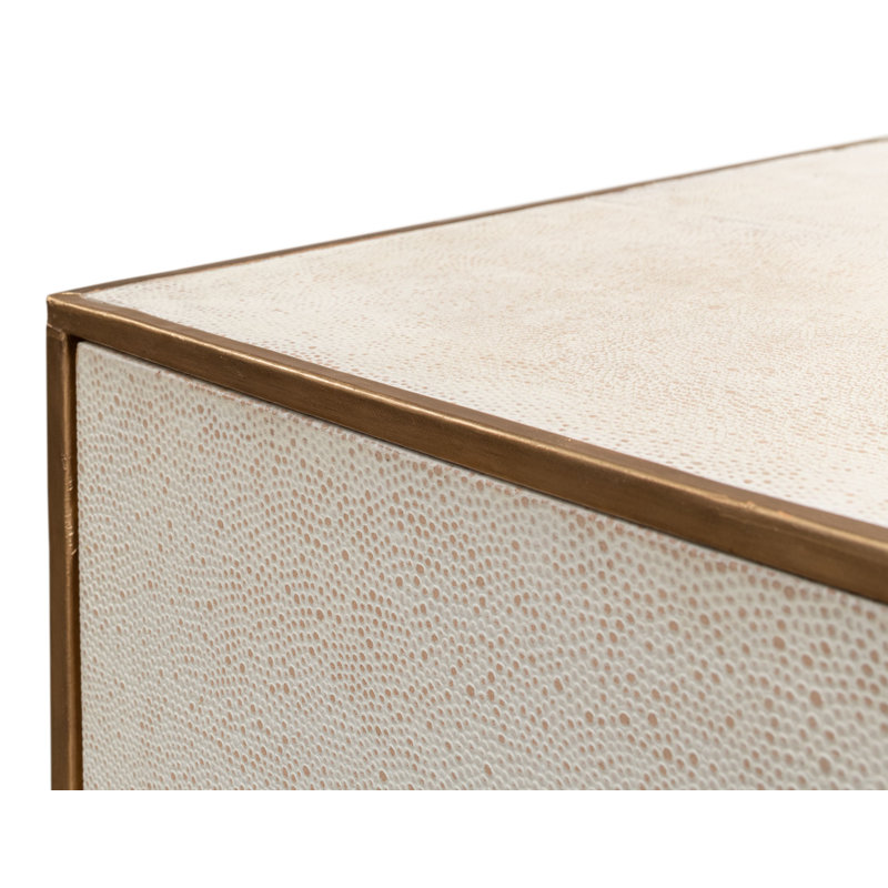 Shagreen 3 - Drawer Solid Wood Nightstand, Osprey White