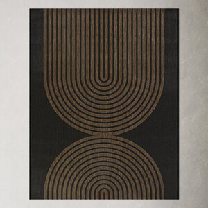 Sophia Geometric Flatweave Black/Brown Area Rug