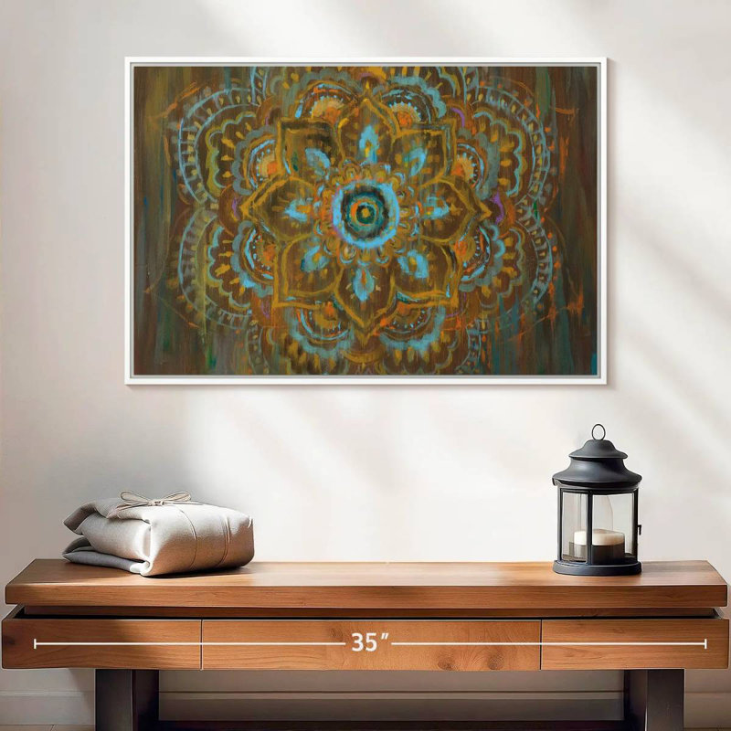 Bombay bohémien, Cadre flottant blanc, 25 po x 17 po