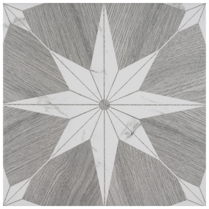 Llama Stella Loire Verso 10" x 10" Porcelain Marble Look Wall & Floor Tile, Verso Silver Smoke
