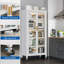 Armoire de rangement de cuisine, armoire de rangement en métal à 6 niveaux avec porte transparente