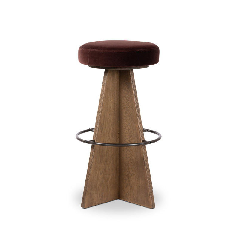 Damon Swivel Stool-Sapphire Khaki-Counter, Bar Stool (31" Seat Height), Surrey Plum, Brown