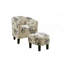 Fauteuil d'appoint avec dossier rond et tissu blanc