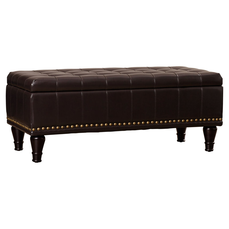 Jonson Faux Leather Ottoman, Espresso