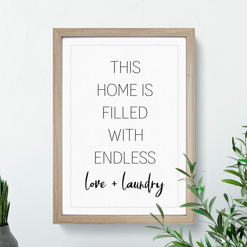 Endless Love and Laundry - Framed Print, 65cm H x 48cm W x 2cm D, Oak