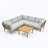 Solterra 6-Piece Outdoor Corner Sofa Set – Soft Cushions & Teak Table