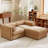Upholstered Loveseat Sofa With Ottoman-809396771-809982350