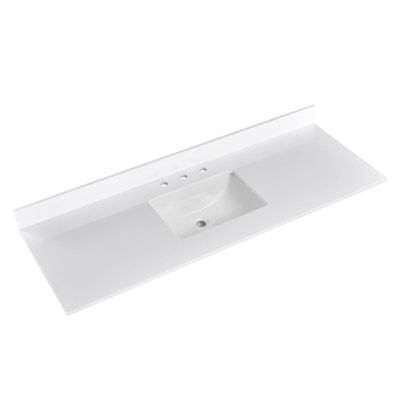 60'' Engineered Stone Single Bathroom Vanity Top with Sink