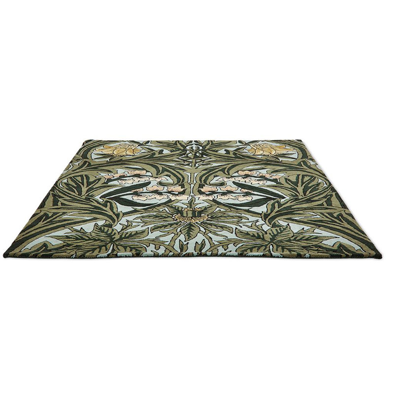 Hand Tufted Wool Floral Area Rug, Rectange 4'7" x 6'7"