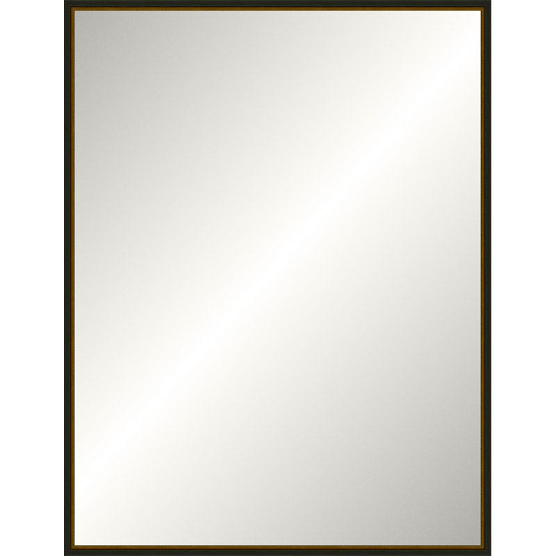 Distressed Black Old World Mirror, Medium rectangle