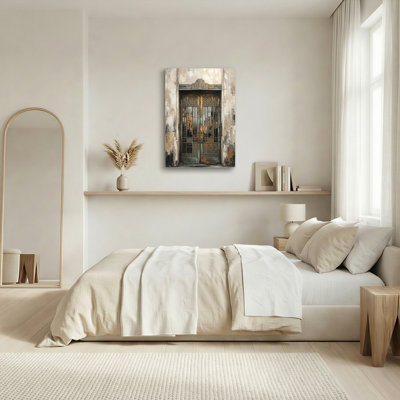 Art mural en toile Gallery Wrap pour le salon, la chambre à coucher, le bureau ou le vestibule - décoration murale décorative avec porte Art Déco