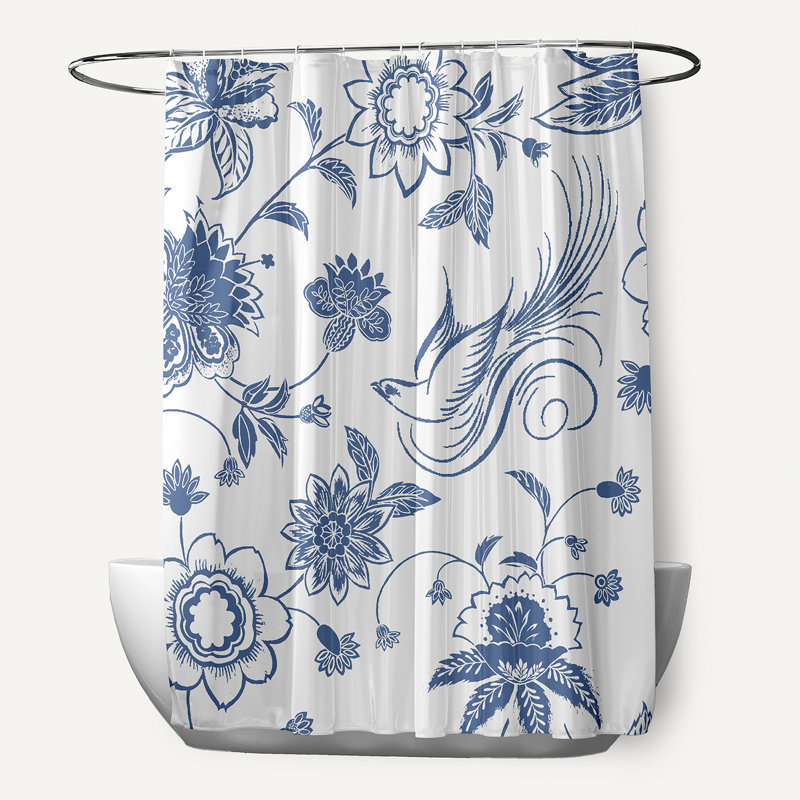 Rideau de douche Everill, Bleu, H 74 po x l 71 po