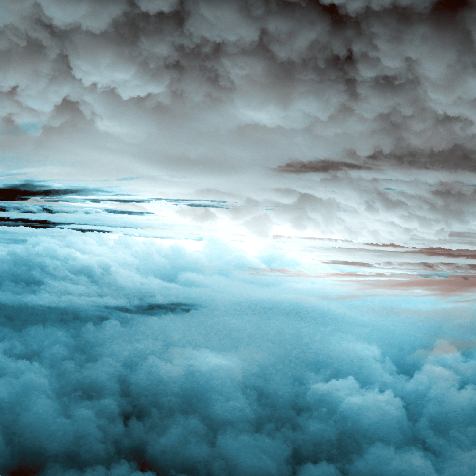 Glacier Painted Clouds by Caleb Troy, Yes, White Single Picture Framed, 36" H x 36" W x 0.75" D