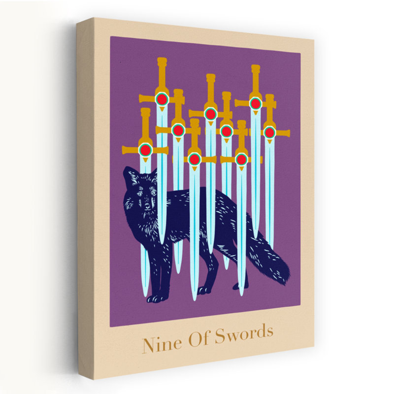 «Tarot Card», affiche abstraite gothique mystique, H 24 po x l 16 po