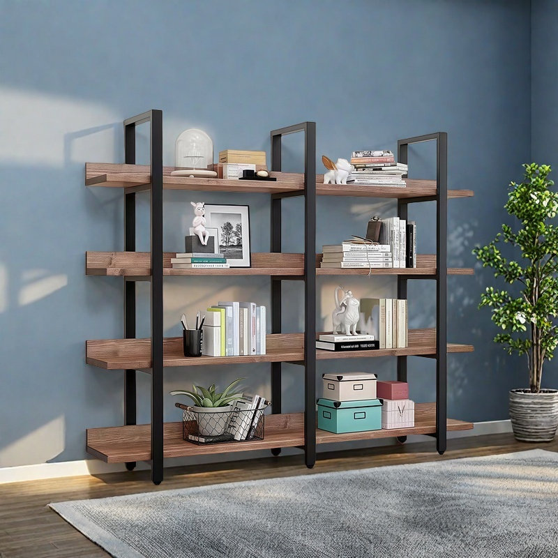 A versatile and fashionable bookcase, (4 Shelves) 60.2"H x 62.9"W x 11.8"D