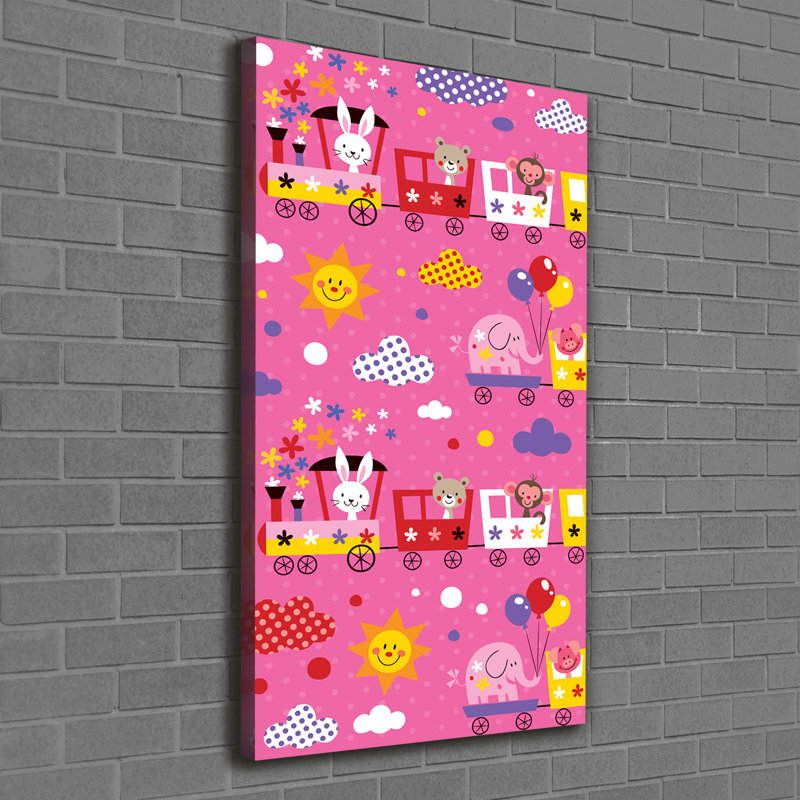 Cheerful Train - Wrapped Canvas Print