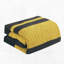 Ensemble d'édredon en microfibre matelassé noir et jaune 6 pièces avec motifs géométriques et coussins décoratifs-120875024