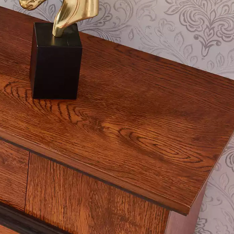 Walnut Solid + Manufactured Wood Freestanding Fireplace
