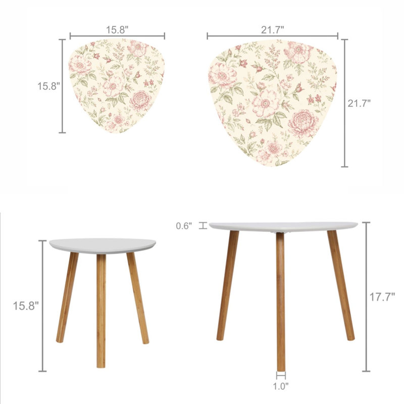 Ensemble de 2 tables basses gigognes Triangle