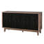 Style Mid-Century avec 4 portes à motif convexe et 2 tablettes - Espace de rangement spacieux pour le couloir du salon de 60 po de large style cannelé noir antique-120660642