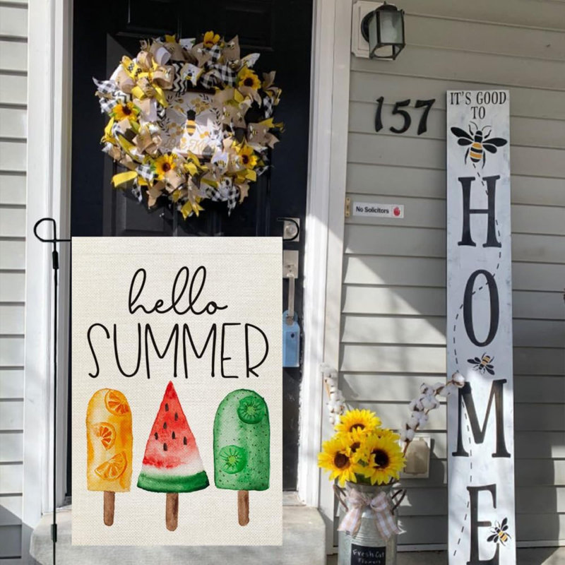 Drapeau de jardin Hello Summer