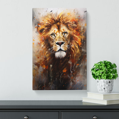 Lion Art Informel Art No.2 - Wrapped Canvas