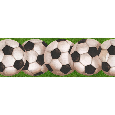 Bordure de papier peint à peindre L 15 pi x l 7 po Mcneel Soccer Balls