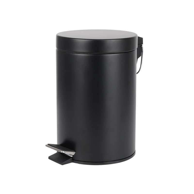 Noveline Steel Step On Kitchen Trash Can - 0.79L, Black
