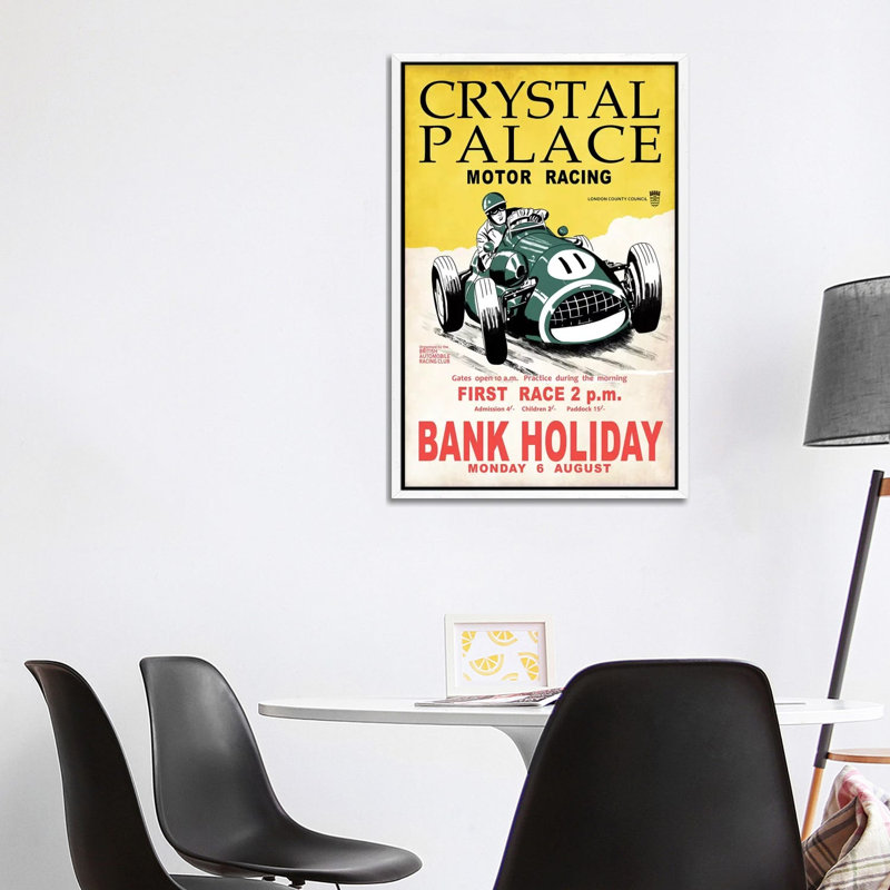Crystal Palace Racing II by Mark Rogan - Print on Canvas, White Framed, 101.6cm H x 66.04cm W x 3.81cm D