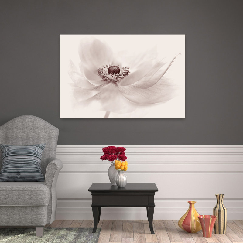 Beauté sereine florale délicate, rêveuse, élégante fleur, art mural, 32" H x 48" W