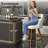 Kokitus Counter Height Bar Stools, 24 Inch Swivel Bar Stools with Backs&Solid Wood Legs-1066331097-1066331099