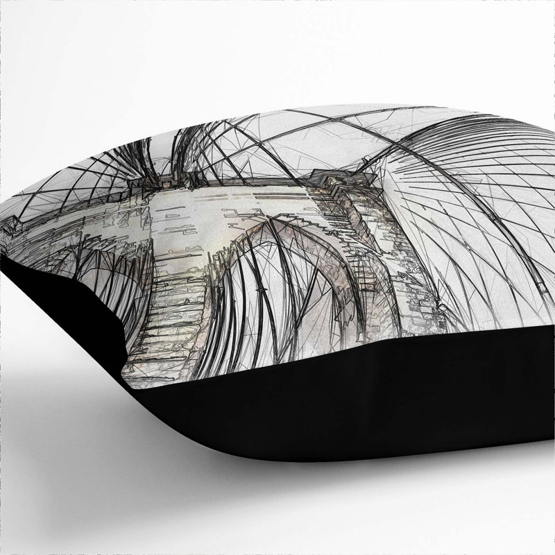 Square Cushion, 55cm H x 55cm W x 20cm D, Black