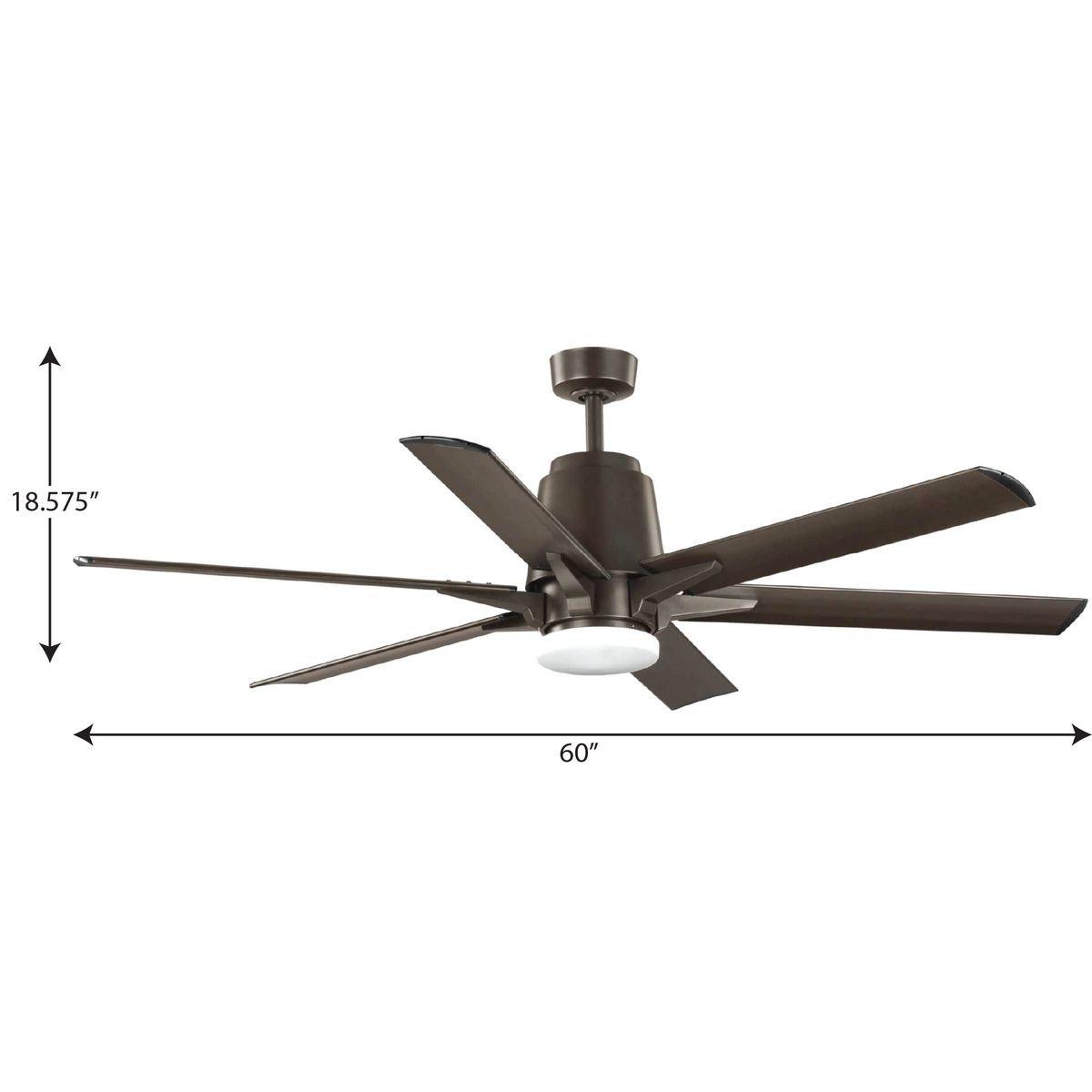 Kiska 60" Ceiling Fan with Light Kit, Architectural Bronze