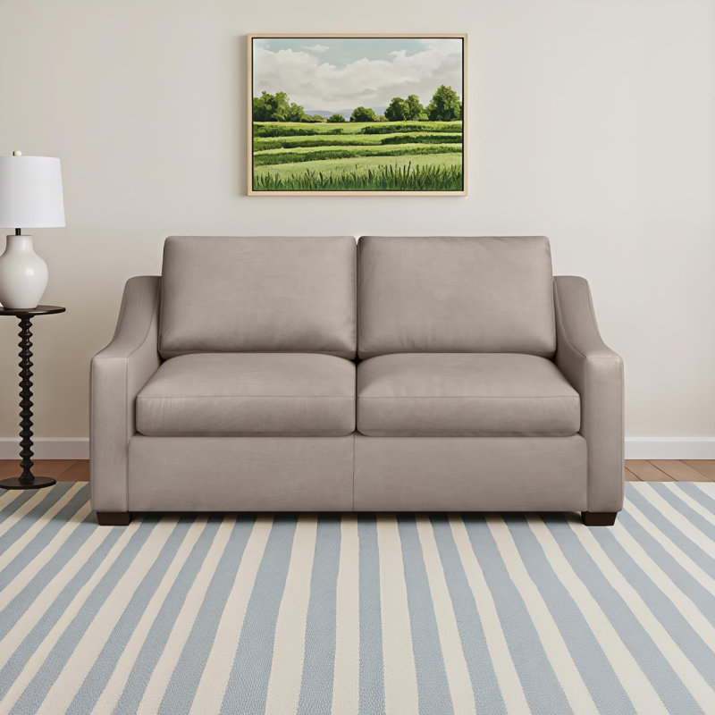 Cranbrook Upholstered 78'' Sofa, Nantucket Stone Genuine Leather