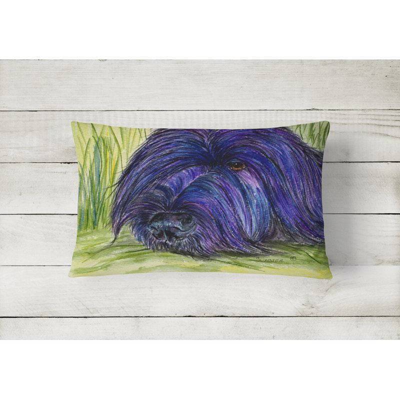 Briard Outdoor Reversible Throw Pillow