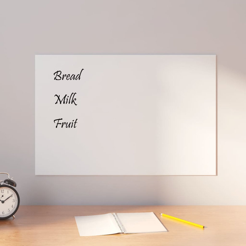 Magnetic Glass Dry Erase Board, Rectangle 40cm W x 60cm L, White