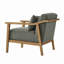 Fauteuil d'appoint à accoudoirs en bois avec coussin lombaire