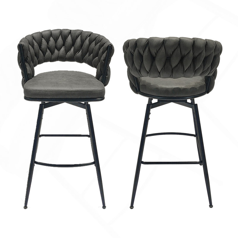 Luxurious Leather Upholstered Bar Stool Set, Ergonomic Design For Ultimate Comfort And Style., Brown/Tan