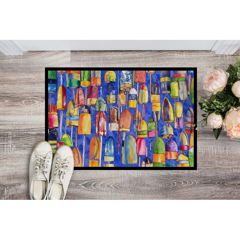 Tapis d'intérieur antidérapant Tatums Lobster Bouys, Rectangle 2 pi x 3 pi